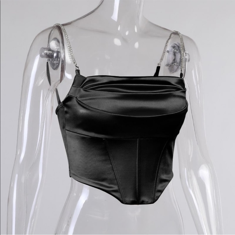 Stretch Satin Corset Top - Picture 2 of 4